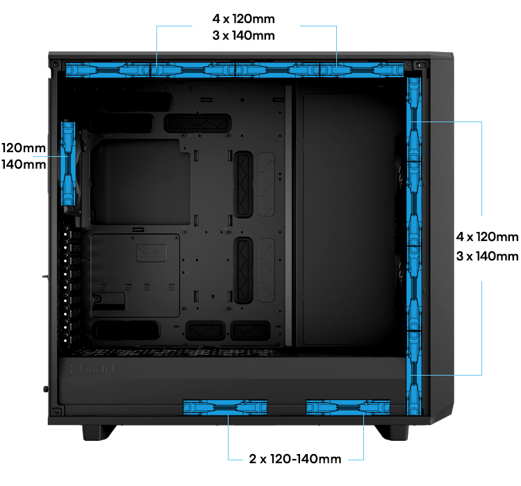 thumbnail interactive-video image 1 of Fractal Design Meshify 2 Black ATX Flexible Mid Tower Computer Case – Steel, USB/Audio Ports, FD-C-MES2A-01 1 of 6
